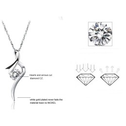 Stabiele Kwaliteit Vrouwelijke Platina Plating Titanium Ketting Met Diamant