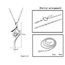 Stabiele Kwaliteit Vrouwelijke Platina Plating Titanium Ketting Met Diamant