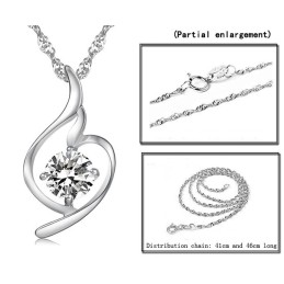 De Koningin Van De Kwaliteit Van Vrouwelijke Mode, Platina Vergulde Titanium Ketting Met Diamant