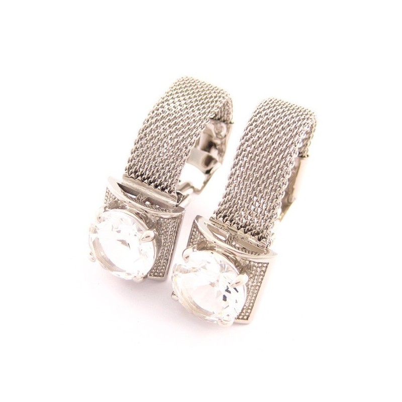 Mode Nieuwe Stijl Titanium Manchetknopen Met Knipperende Kristallen