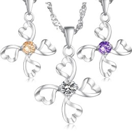 Hoogwaardige Dames Platina Titanium Ketting Met Diamant