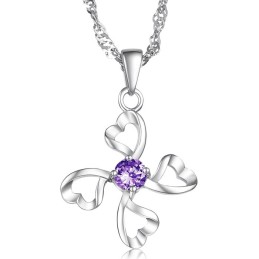 Hoogwaardige Dames Platina Titanium Ketting Met Diamant