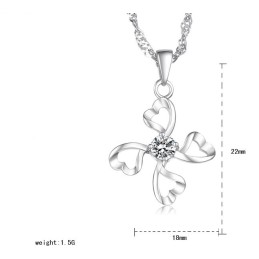 Hoogwaardige Dames Platina Titanium Ketting Met Diamant