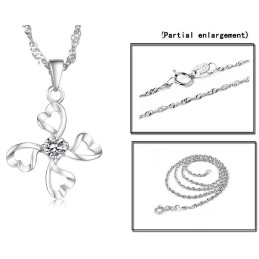 Hoogwaardige Dames Platina Titanium Ketting Met Diamant