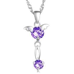 Stabiele Kwaliteit Vrouwelijke Paarse Platina Titanium Ketting Met Diamant