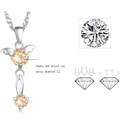 Stabiele Kwaliteit Vrouwelijke Paarse Platina Titanium Ketting Met Diamant