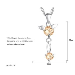 Stabiele Kwaliteit Vrouwelijke Paarse Platina Titanium Ketting Met Diamant