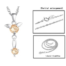 Stabiele Kwaliteit Vrouwelijke Paarse Platina Titanium Ketting Met Diamant