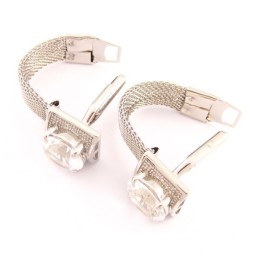 Mode Nieuwe Stijl Titanium Manchetknopen Met Knipperende Kristallen