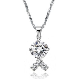 Betrouwbare Kwaliteit Vrouwelijke Platina Titanium Ketting Met Strass