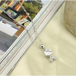 Betrouwbare Kwaliteit Vrouwelijke Platina Titanium Ketting Met Strass