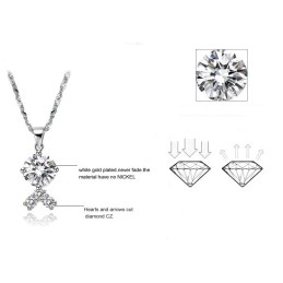 Betrouwbare Kwaliteit Vrouwelijke Platina Titanium Ketting Met Strass