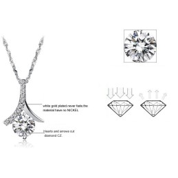 Uitstekende Kwaliteit Vrouwelijke Platina Titanium Ketting Met Diamant