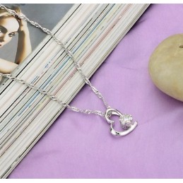 Stabiele Kwaliteit Vrouwelijke Platina Plating Titanium Ketting Met Diamant
