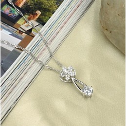 Betrouwbare Prestaties, Vrouwelijke Platina Plating Titanium Ketting Met Diamant
