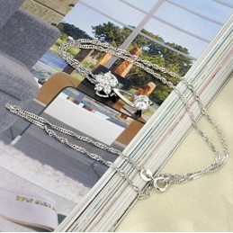 Betrouwbare Prestaties, Vrouwelijke Platina Plating Titanium Ketting Met Diamant