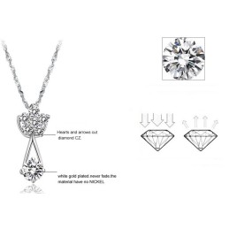 Betrouwbare Prestaties, Vrouwelijke Platina Plating Titanium Ketting Met Diamant