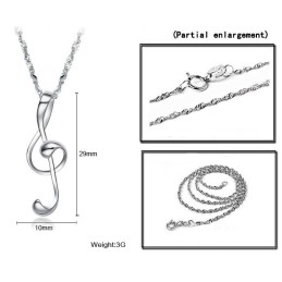 Betrouwbare Reputatie Vrouwelijke Muzieknotatie Platina Plating Titanium Ketting