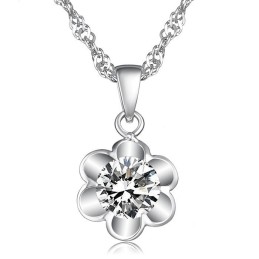De Koningin Van Kwaliteit, Vrouwelijke, Puur Platina Plating Titanium Ketting Met Diamant