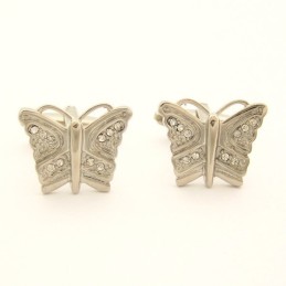 Titanium Vlindermanchetknopen Met Diamanten