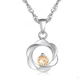 Kwaliteit En Kwantiteit Gegarandeerd. Elegante, Platina Vergulde Titanium Ketting Voor Dames Met Diamant.