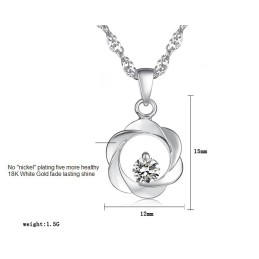 Kwaliteit En Kwantiteit Gegarandeerd. Elegante, Platina Vergulde Titanium Ketting Voor Dames Met Diamant.