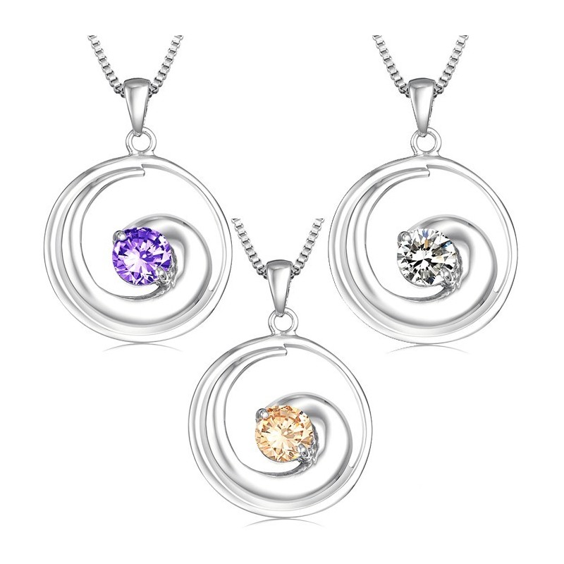 Hoogwaardige Dames Platina Titanium Ketting Met Diamant