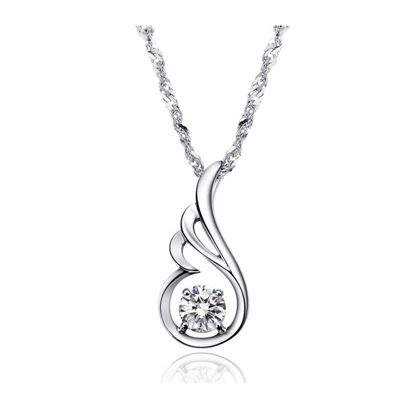 Breed Scala Aan Vrouwelijke Platina Titanium Ketting Met Diamant Breed Scala Aan Vrouwelijke Platina Titanium Ketting Met Diamant