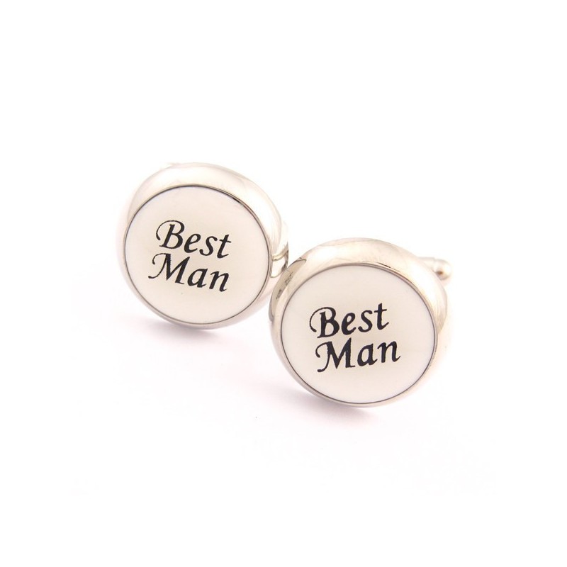 Beste Man Titanium En Zwarte Ip Vergulde Ronde Manchetknopen Beste Man Titanium En Zwarte Ip Vergulde Ronde Manchetknopen