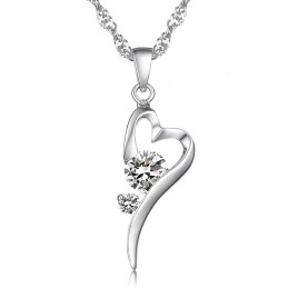 Breed Scala Aan Vrouwelijke Slotvorm Platina Titanium Ketting Met Diamant