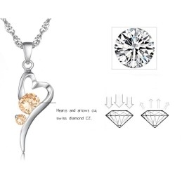 Breed Scala Aan Vrouwelijke Slotvorm Platina Titanium Ketting Met Diamant