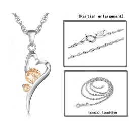 Breed Scala Aan Vrouwelijke Slotvorm Platina Titanium Ketting Met Diamant