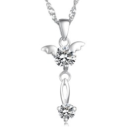 Kwaliteit En Kwantiteit Gegarandeerde Vrouwelijke Platina Titanium Ketting Met Diamant