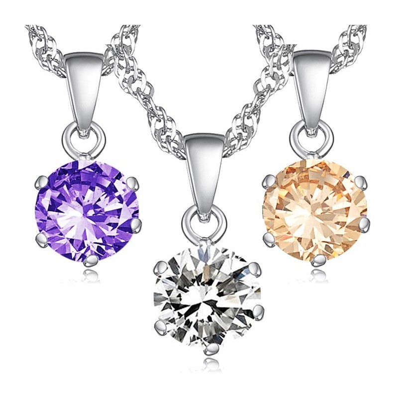 Stabiele Kwaliteit Vrouwelijke Platina Plating Titanium Ketting Met Diamant Stabiele Kwaliteit Vrouwelijke Platina Plating Titanium Ketting Met Diamant