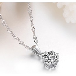 Stabiele Kwaliteit Vrouwelijke Platina Plating Titanium Ketting Met Diamant