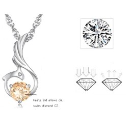 Uitstekende Kwaliteit Vrouwelijke Phoenix-Vormige Platina Titanium Ketting