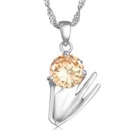 Breed Scala Aan Vrouwelijke Paarse Platina Titanium Ketting Met Diamant