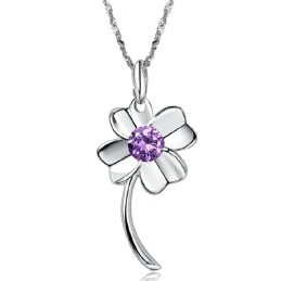 Duurzame, In Gebruik Zijnde, Vrouwelijke Klavervormige Platina Titanium Ketting