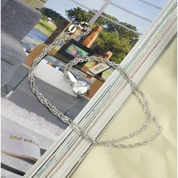 Gebruiksvriendelijke Vrouwelijke Platina Titanium Ketting Met Diamant