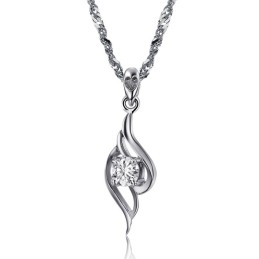 Hoogwaardige Vrouwelijke Veervormige Platina Titanium Ketting
