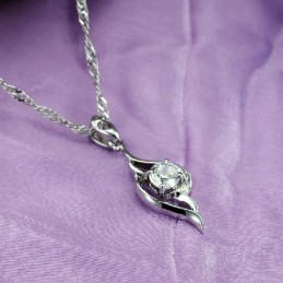 Hoogwaardige Vrouwelijke Veervormige Platina Titanium Ketting