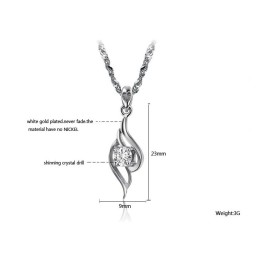 Hoogwaardige Vrouwelijke Veervormige Platina Titanium Ketting