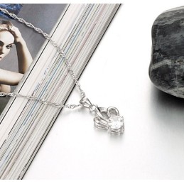 Gemakkelijk Te Gebruiken, Allergievrije, Platina Titanium Ketting Met Strasssteentjes Voor Vrouwen