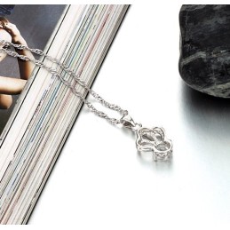 Gemakkelijk Te Gebruiken, Allergievrije, Platina Titanium Ketting Met Strasssteentjes Voor Vrouwen