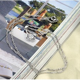 Kwaliteit En Kwantiteit Gegarandeerde Vrouwelijke Platina Titanium Ketting Met Diamant