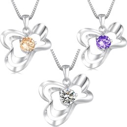 Uitstekende Kwaliteit Vrouwelijke Platina Titanium Ketting Met Diamant