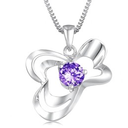 Uitstekende Kwaliteit Vrouwelijke Platina Titanium Ketting Met Diamant