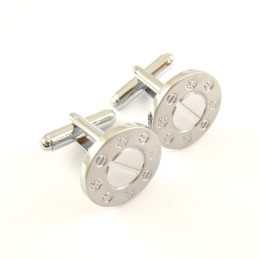 Titanium Zon En Maan Ronde Manchetknopen