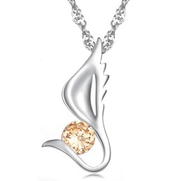 De Koningin Van Kwaliteit Vrouwelijke Vleugelvorm Platina Titanium Ketting Met Diamant