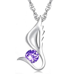 De Koningin Van Kwaliteit Vrouwelijke Vleugelvorm Platina Titanium Ketting Met Diamant